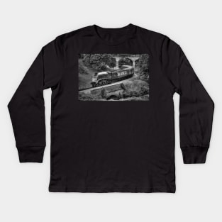 Sir Nigel Gresley - Black and White Kids Long Sleeve T-Shirt